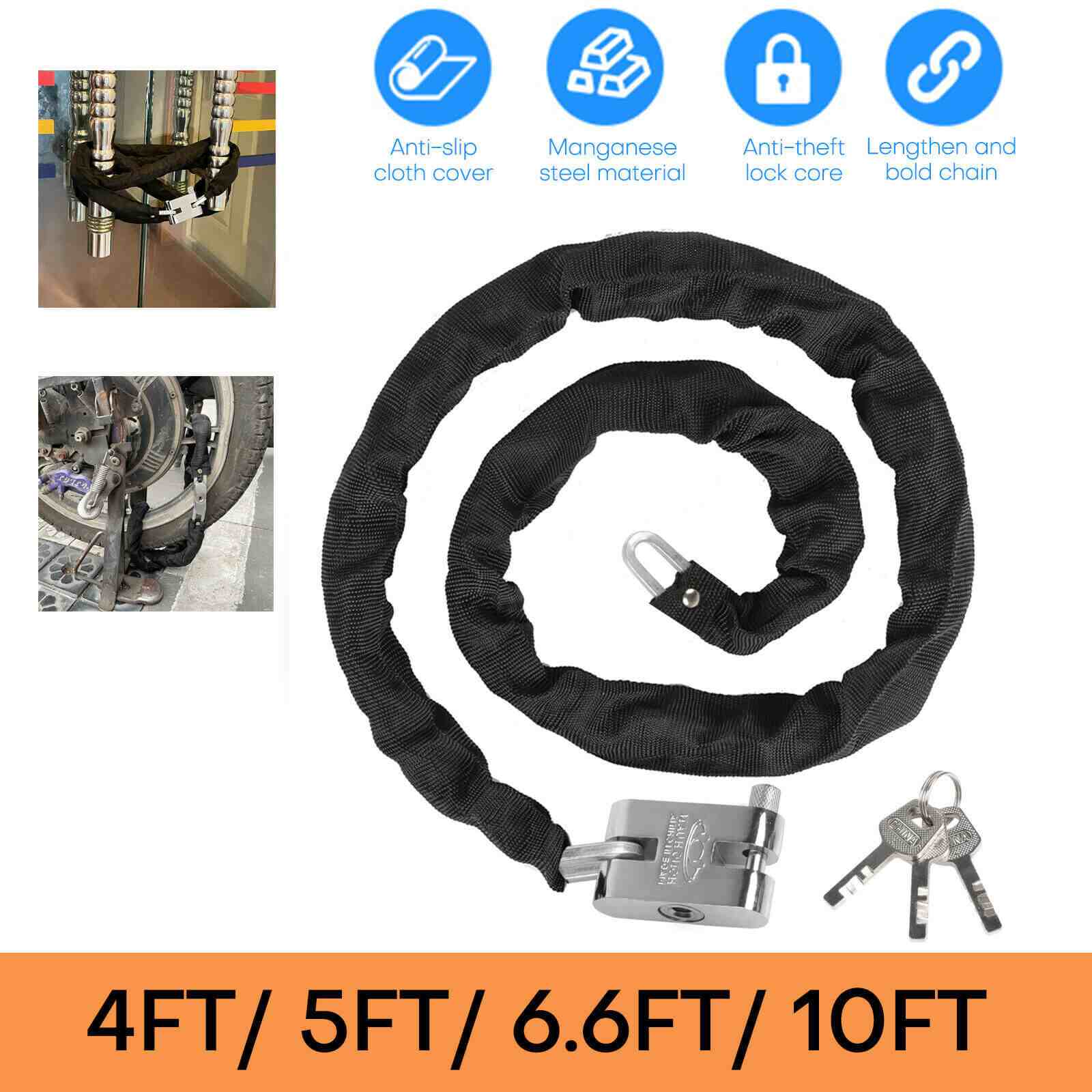 Heavy Duty Motorcycle Bike Chain Lock