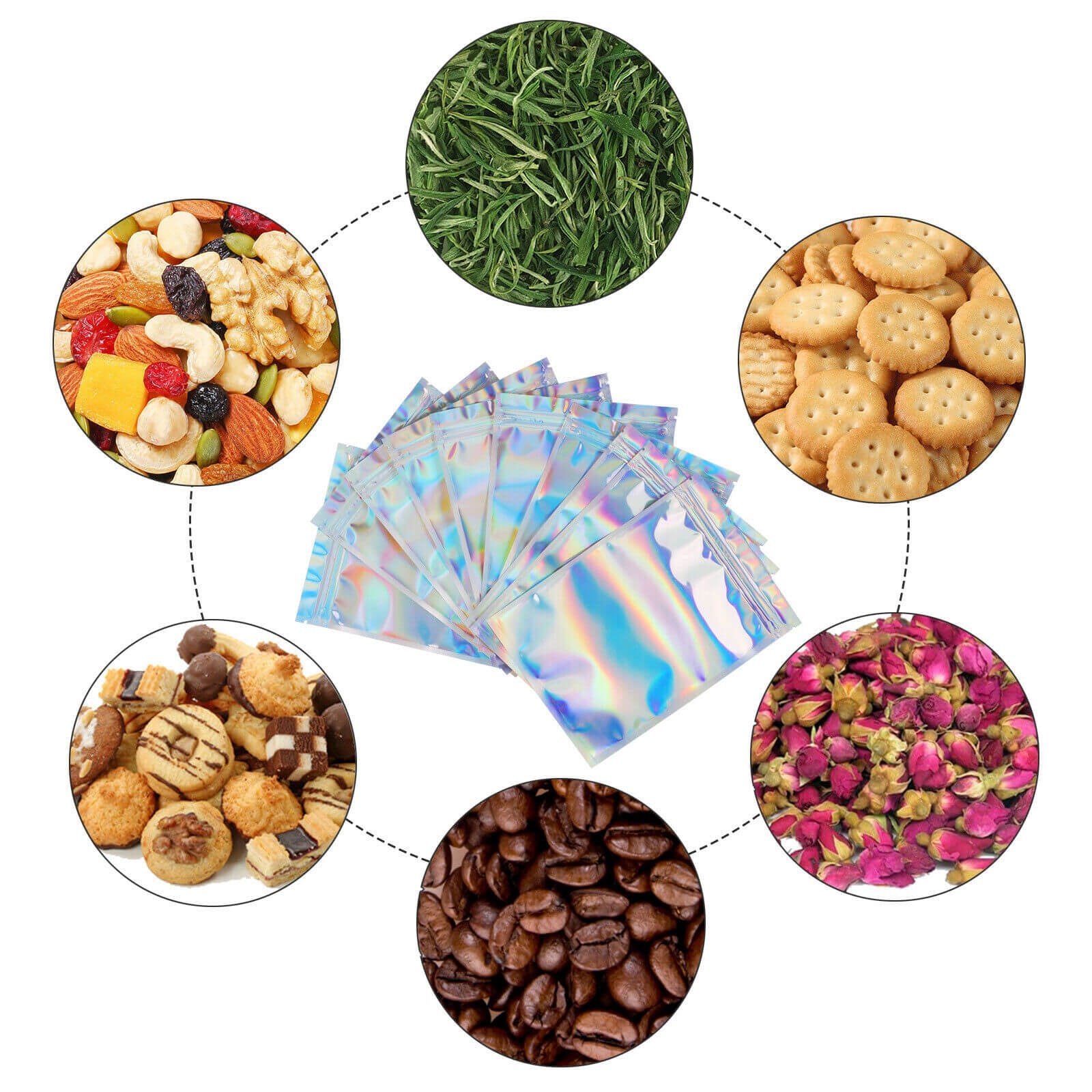 Holographic Mylar Ziplock Foil Bag - BCBMALL