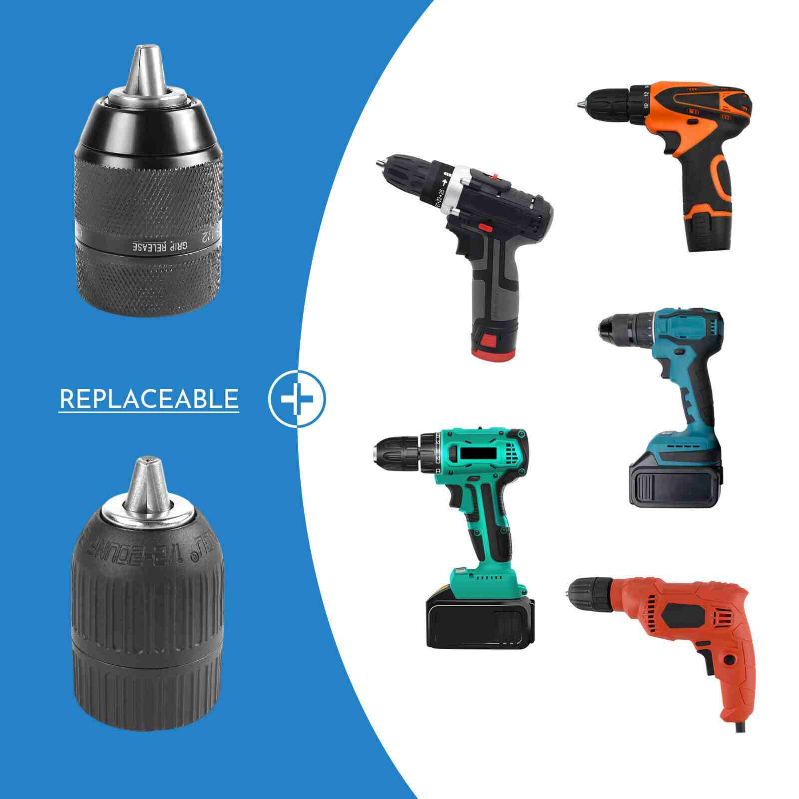 Usage of 1/2" Keyless Chuck Conversion Hex Shank Adapter Drill Bit