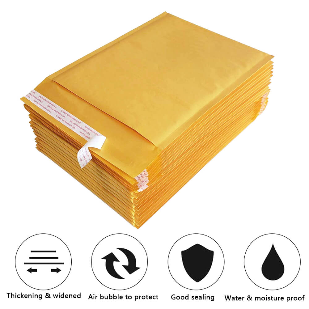 Kraft Bubble Mailers, Yellow Padded Envelope - BCBMALL
