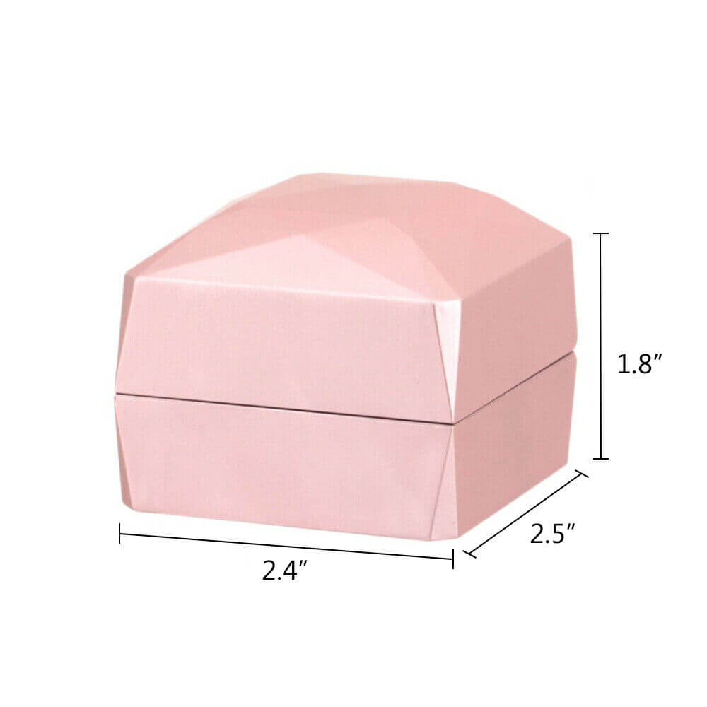 rose gold LED Lighted Ring Jewelry Velvet Box Case