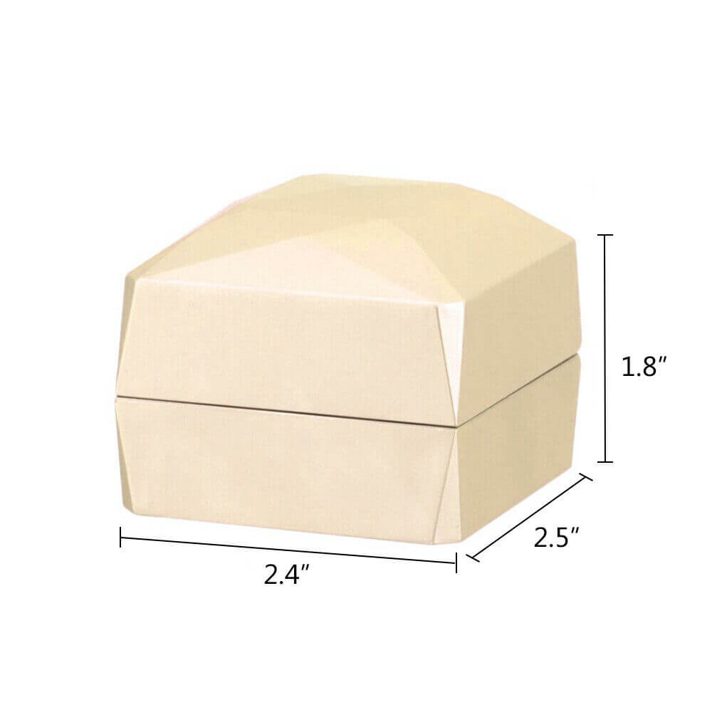 gold LED Lighted Ring Jewelry Velvet Box Case