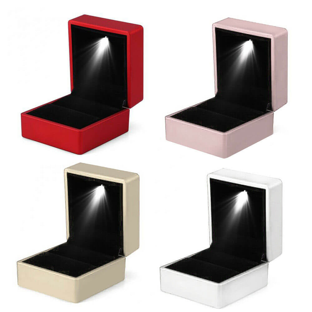 LED Lighted Ring Jewelry Velvet Box