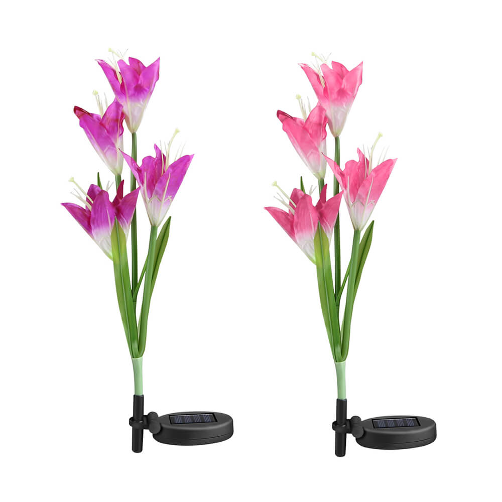 LED Solar Powered Lights Lily Flower Light - BCBMALL