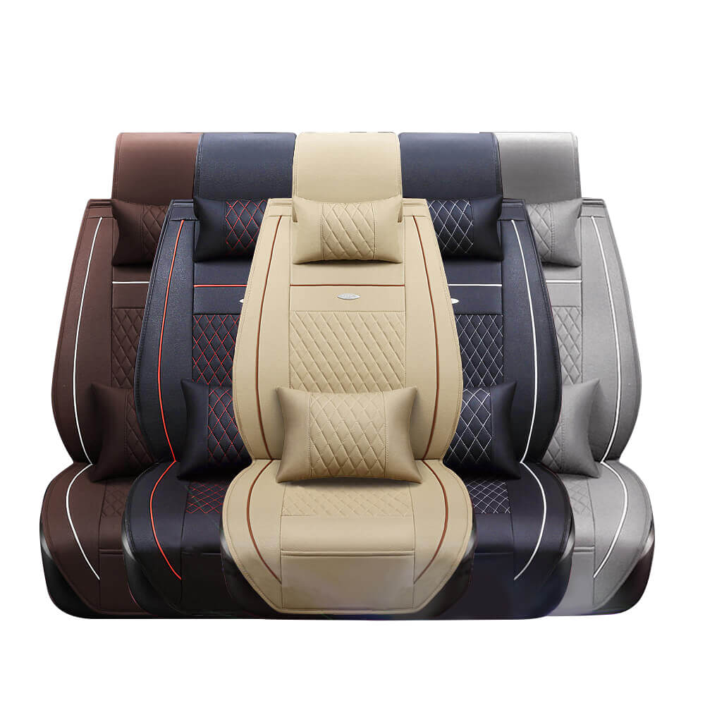 5-Seat Car Seat Cover, Luxury Leather Lattice
