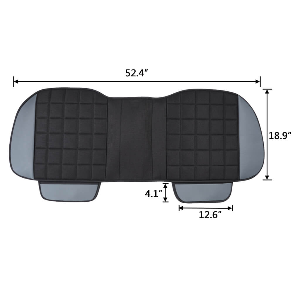 gray double cushion Leather Linen Car Seat Cover