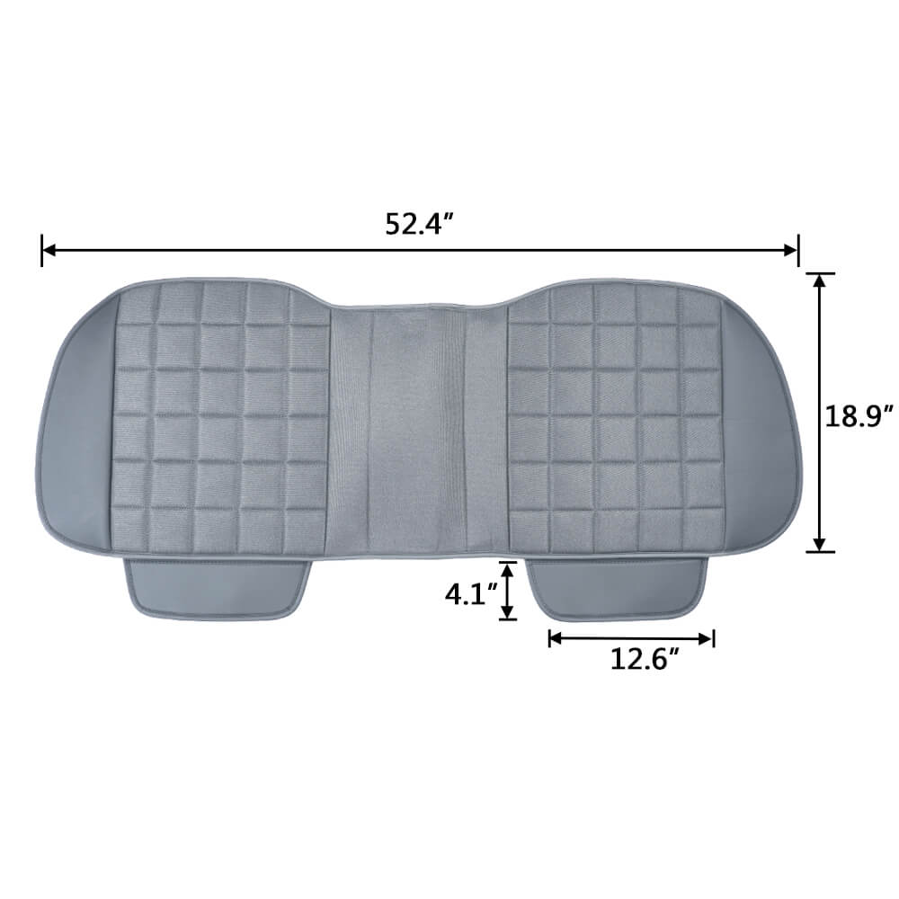 gray double cushion Leather Linen Car Seat Cover size