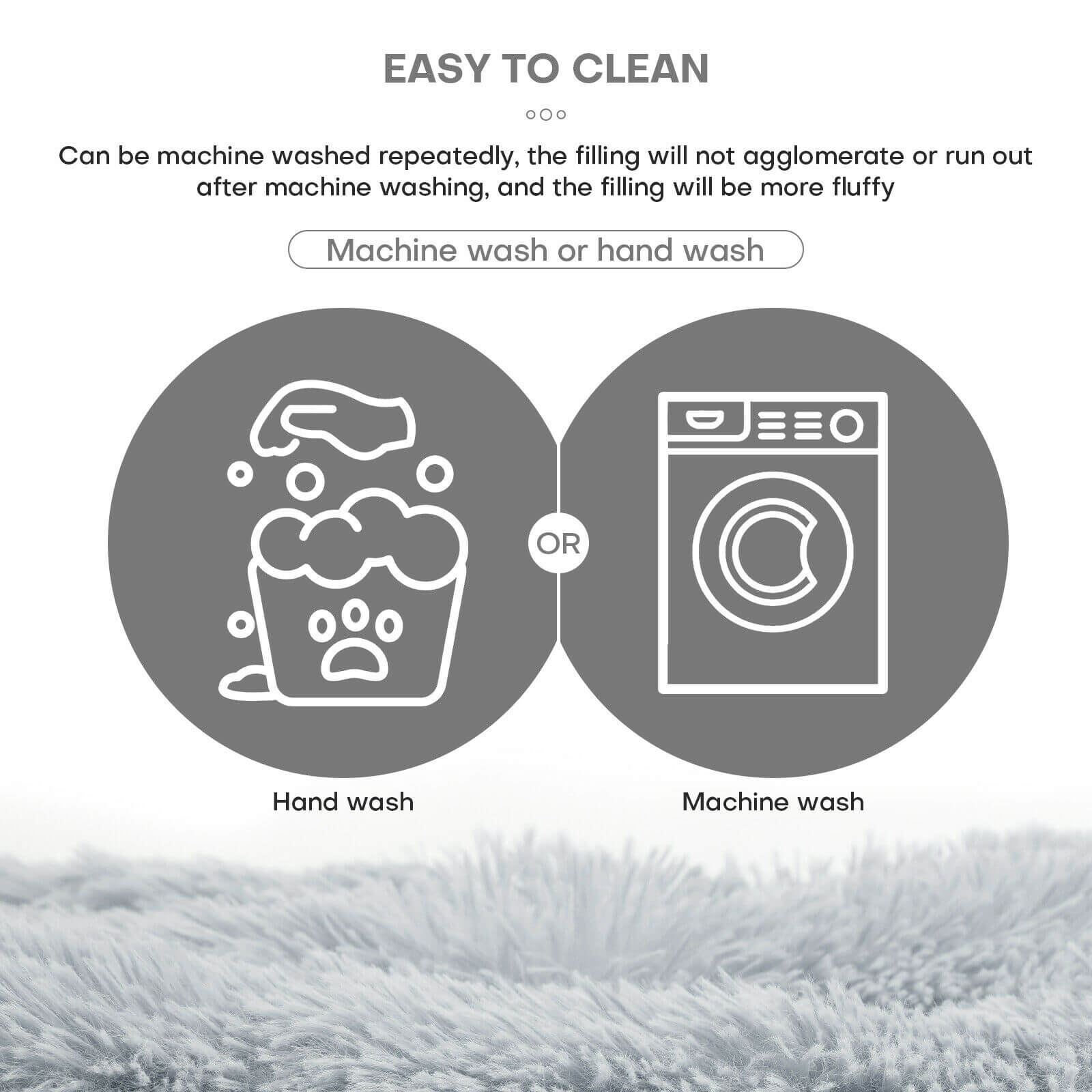 washable Long Plush Pet Bed