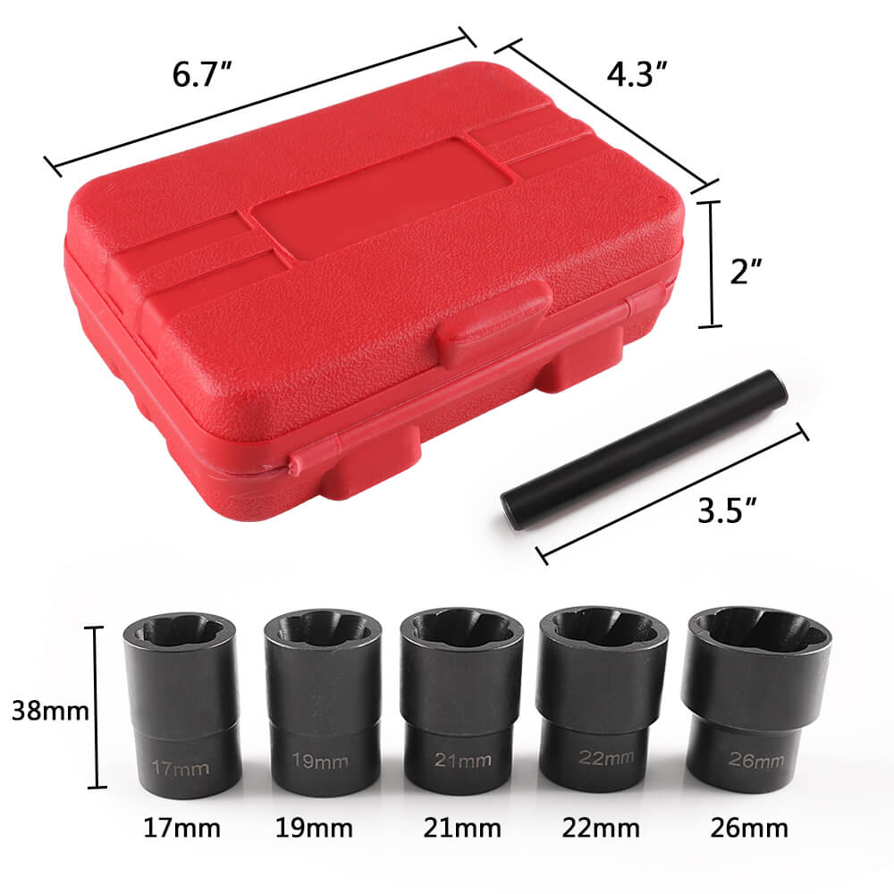 Lug Nut Removal Extractor Set Twist Socket - BCBMALL