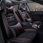 red line front Luxury Leather Car Seat Covers