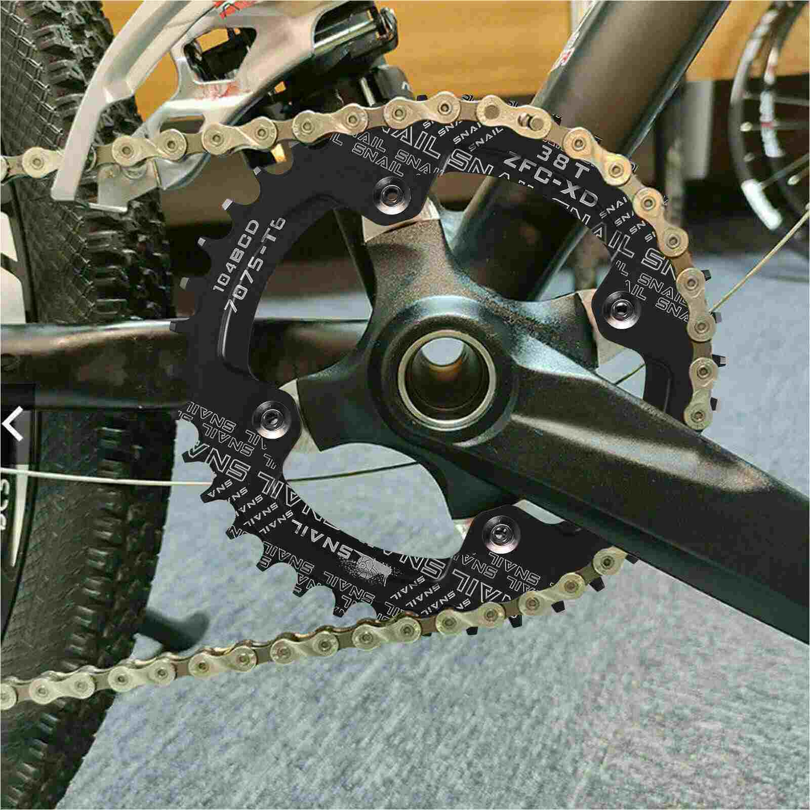 Display of MTB Crankset Square Taper w/ 104BCD Chainring, 32/34/36/38T