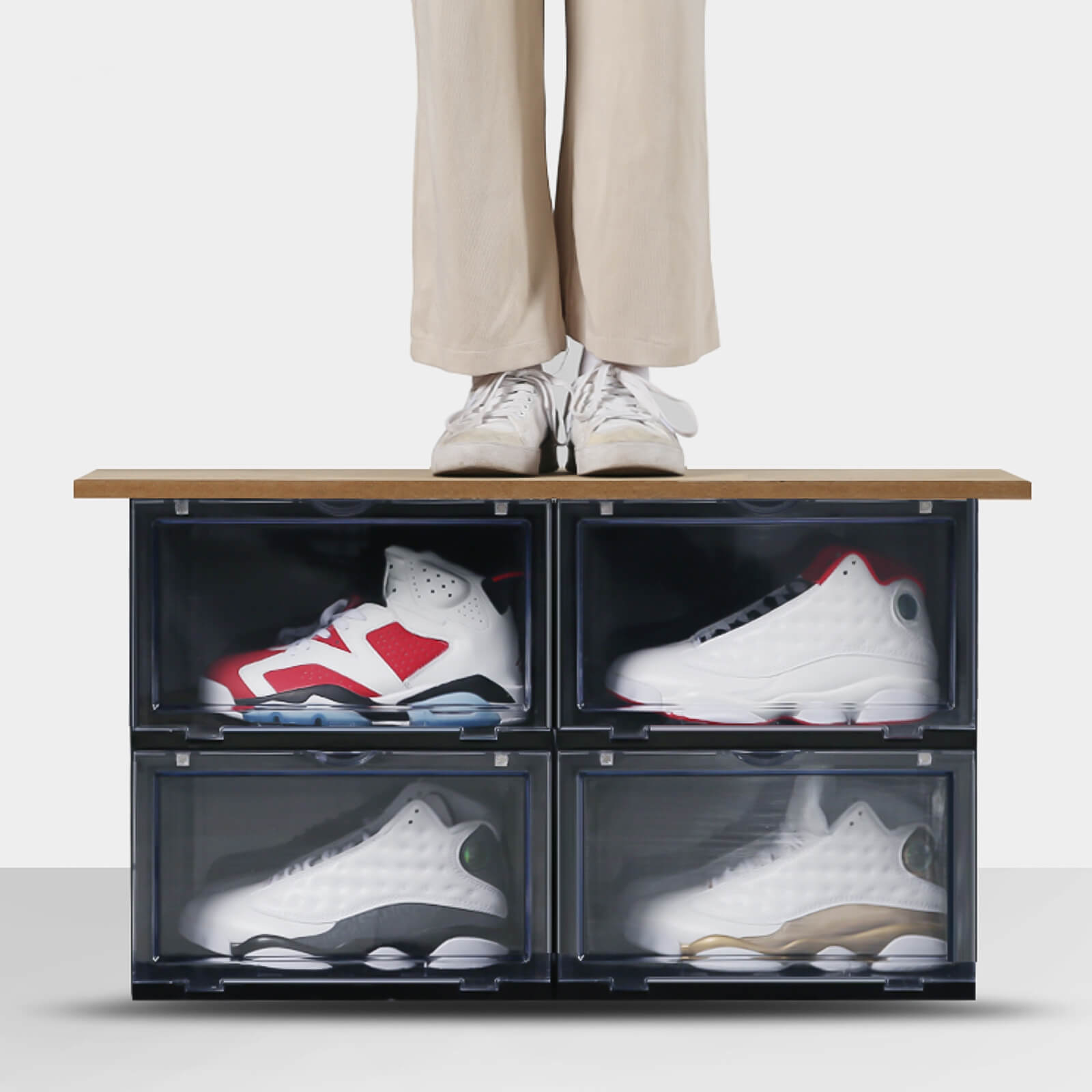 Magnetic Drop Side Shoe Box, 2 Pcs - BCBMALL