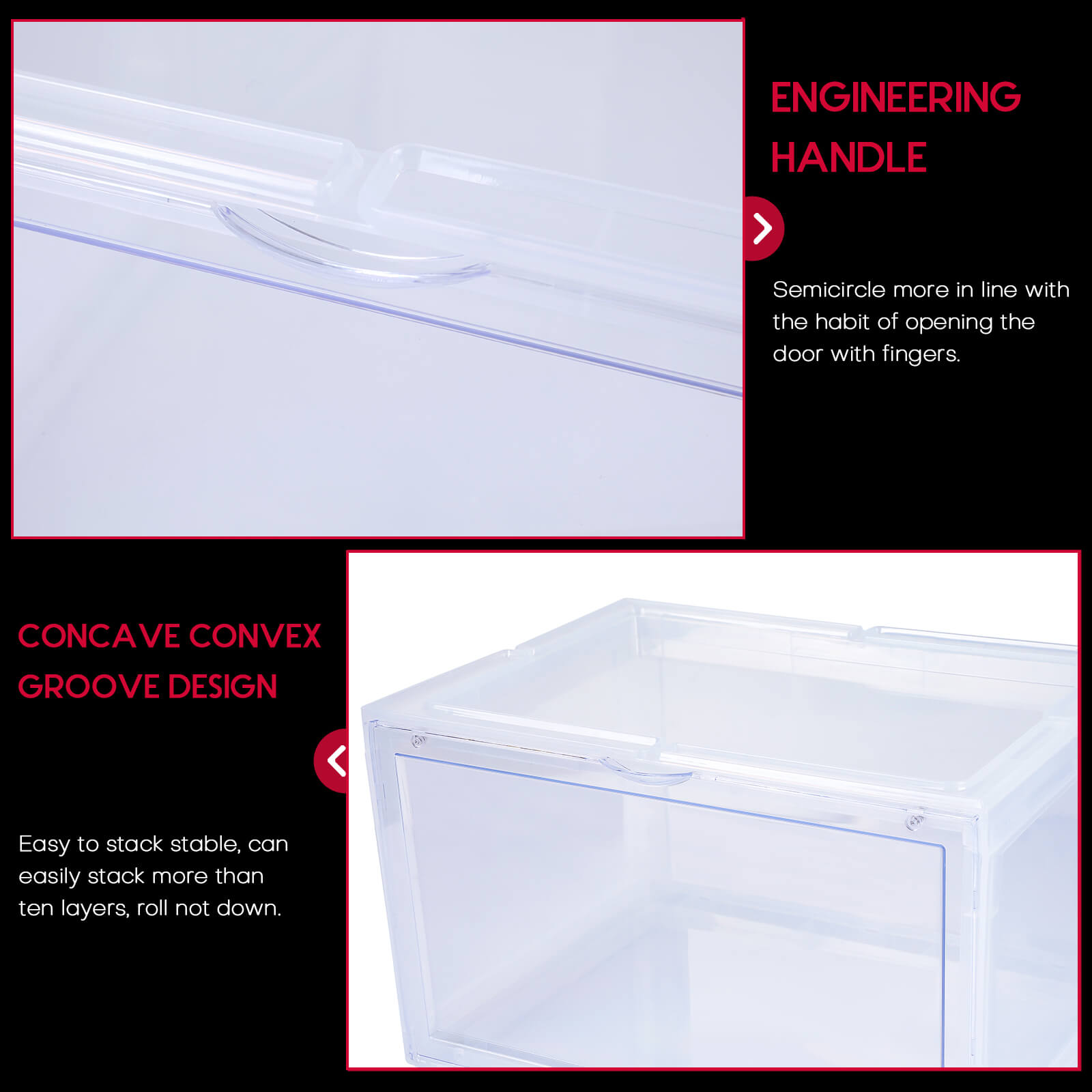 Magnetic Drop Side Shoe Box, 2 Pcs - BCBMALL