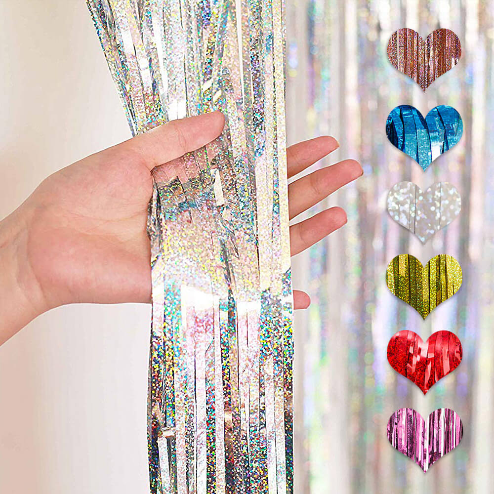 Metallic Foil Fringe Curtain - BCBMALL