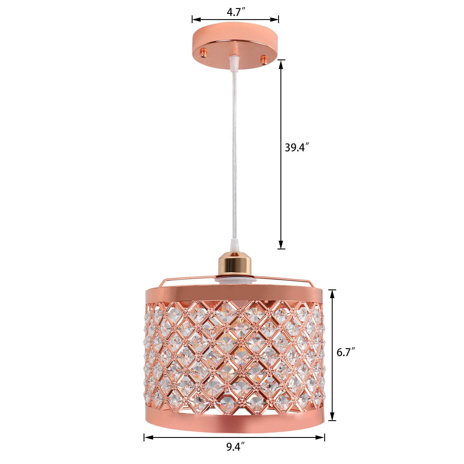 size of gold drum Adjustable Crystal Ceiling Light