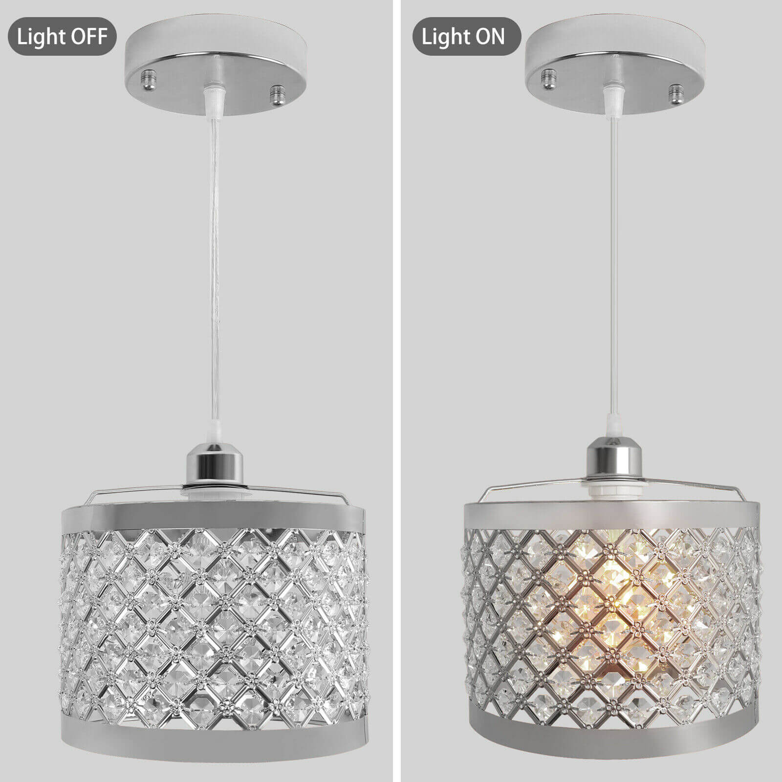 drum Adjustable Crystal Ceiling Light