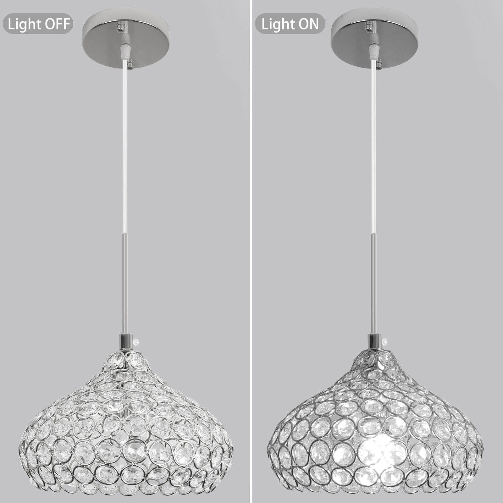 light on Adjustable Crystal Ceiling Light