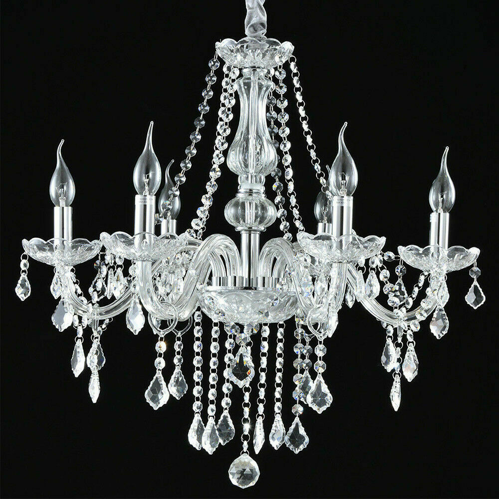 Elegant K9 6 Light Modern Crystal Chandelier Lighting Fixture