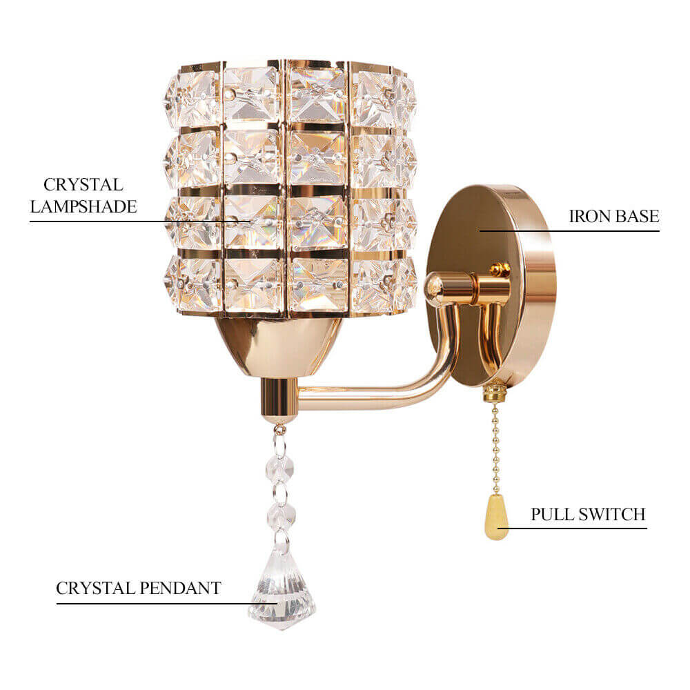 feature of Modern Luxury Crystal Wall Light