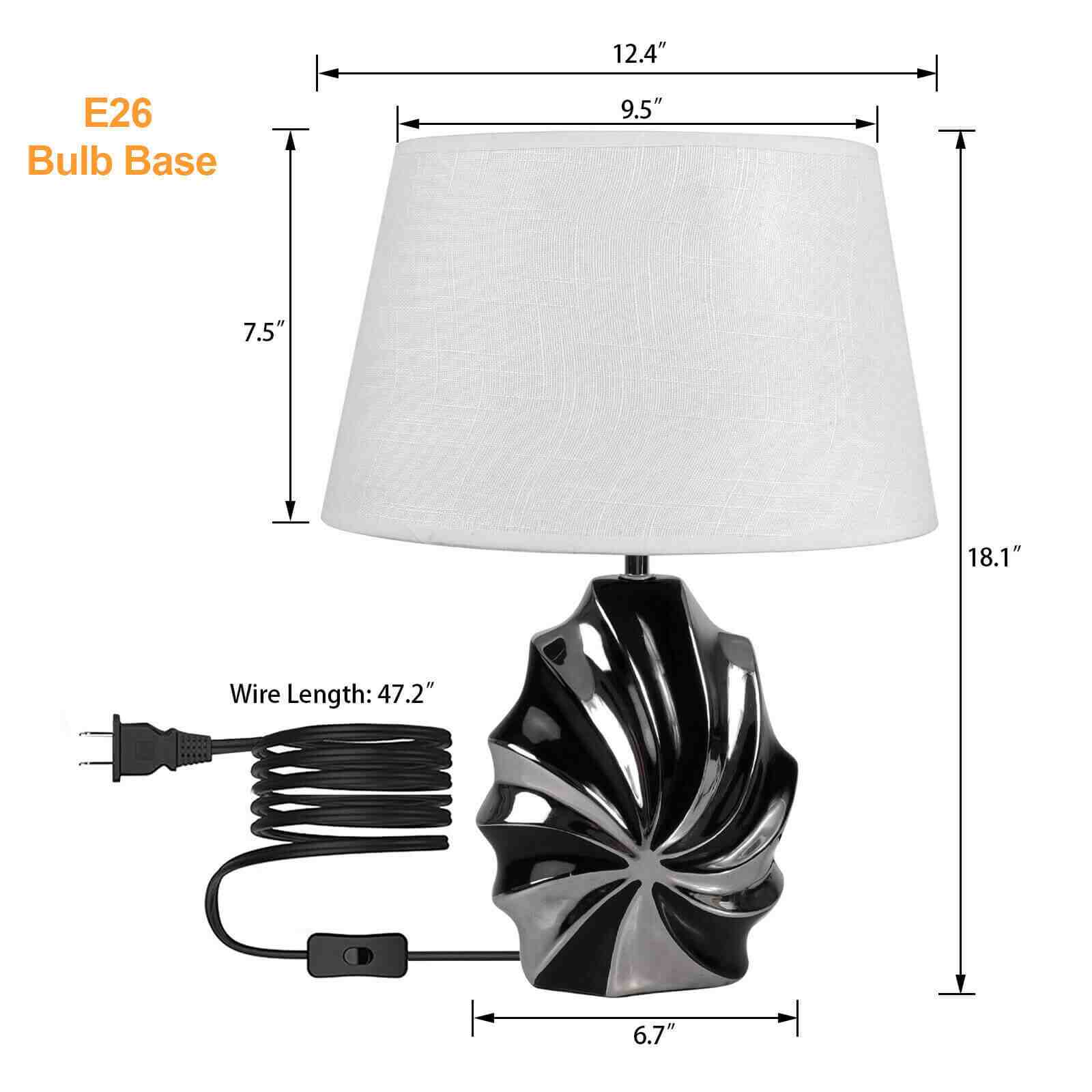 Type 2 Size of Modern Table Lamp Geometric Ceramic Base