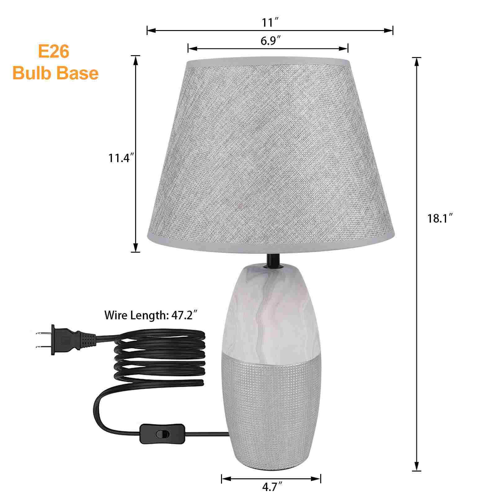 Size of Modern Table Lamp Geometric Ceramic Base