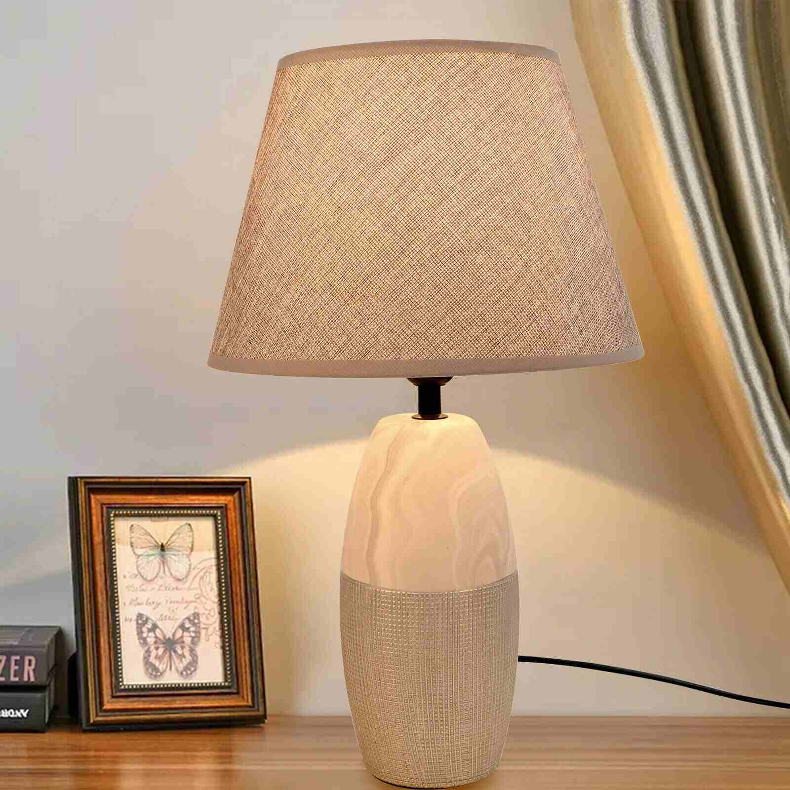 Modern Table Lamp Geometric Ceramic Base