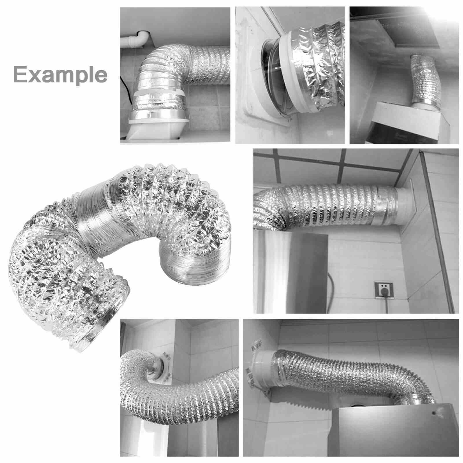 Using of 4/6/8"Non-Insulated Aluminum Air Ventilation Ducting Vent Hose