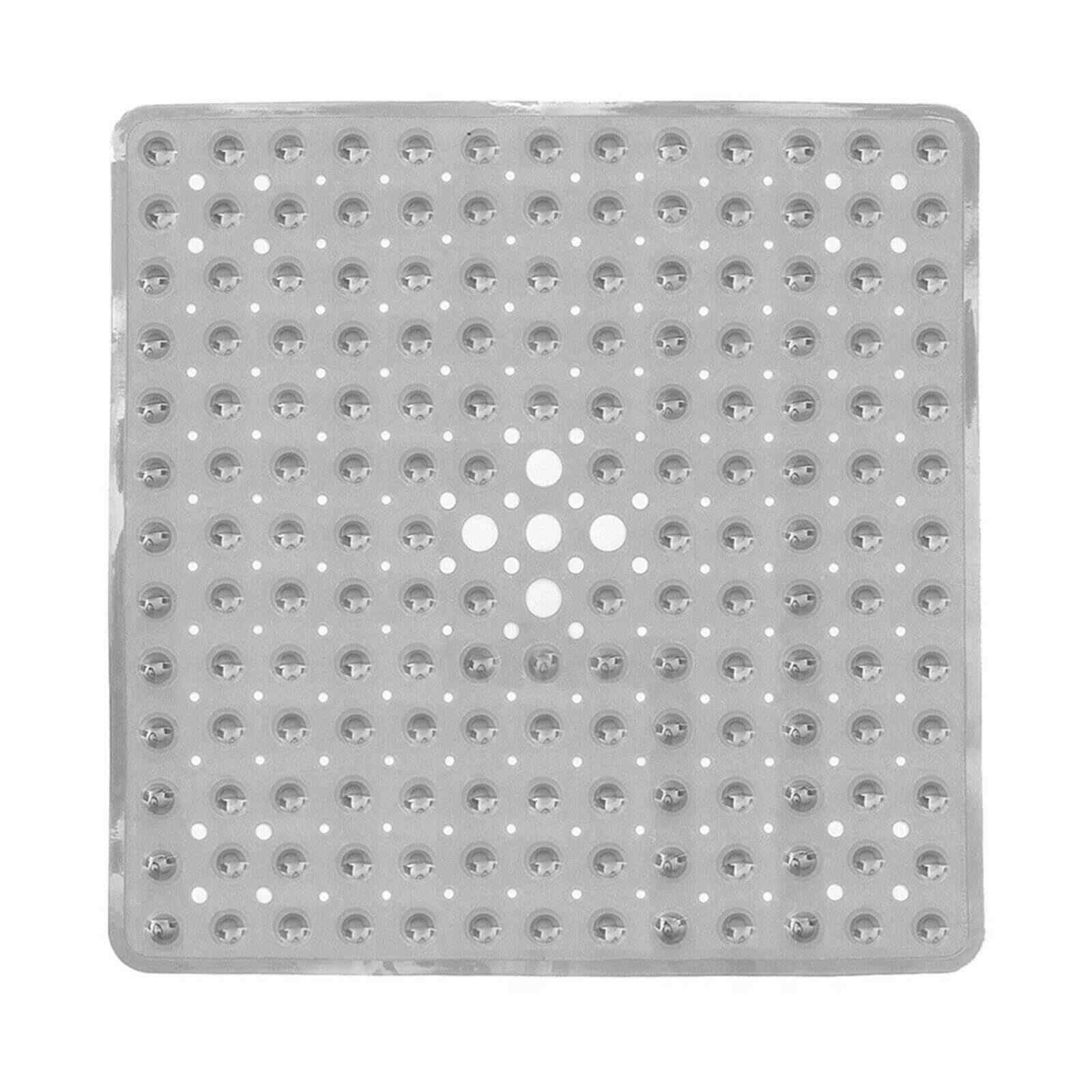 Soft Gray Non-slip Bath Bathtub Mat w/ Strong Suction Cups