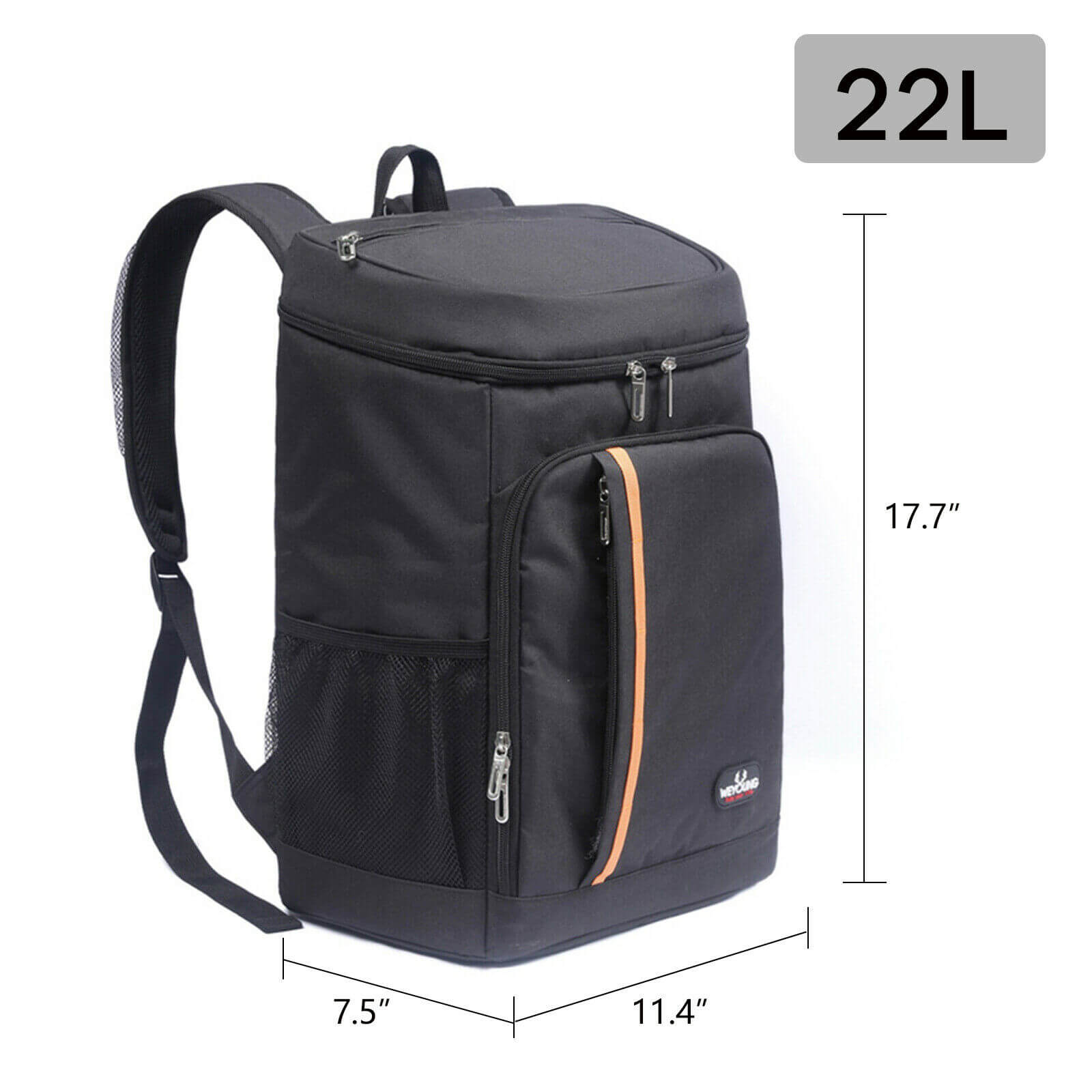 Black size of Oxford Cooler Backpack for Lunch Picnic