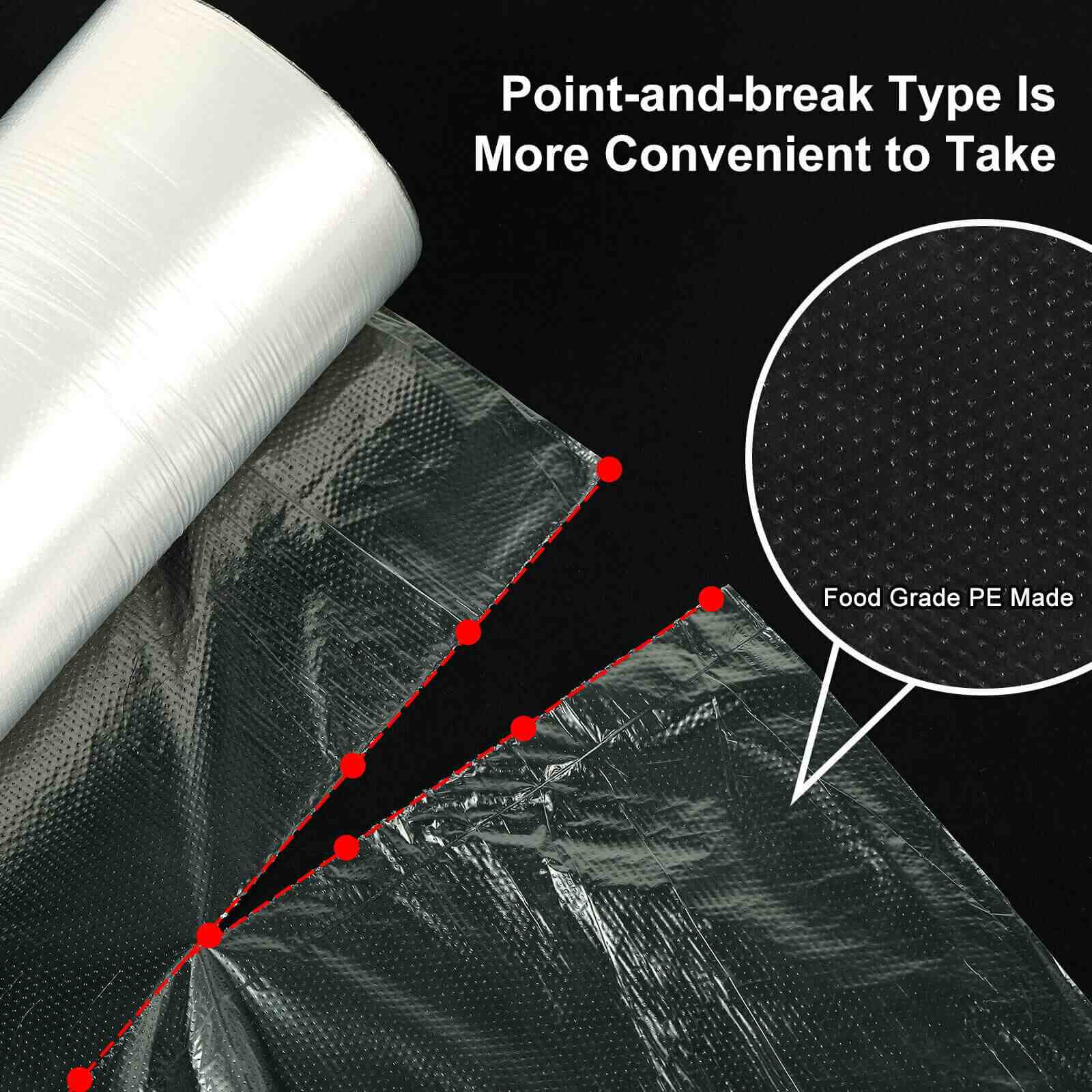 Design of Plastic Bread Grocery Clear Produce Bag on Roll, 1600pc