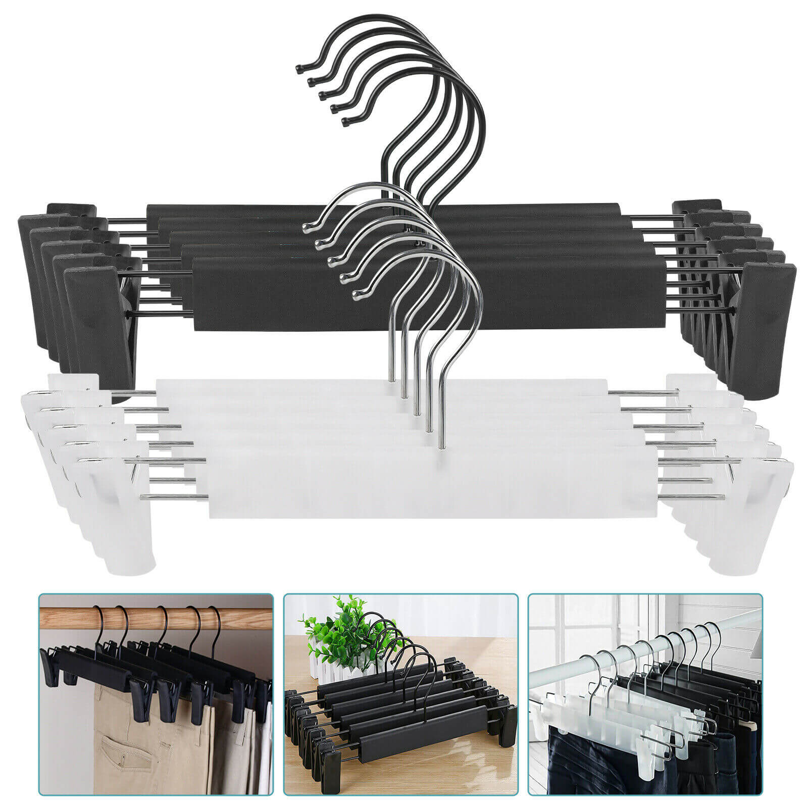 Plastic Pants Clothes Hangers, 10/20/40/60pcs