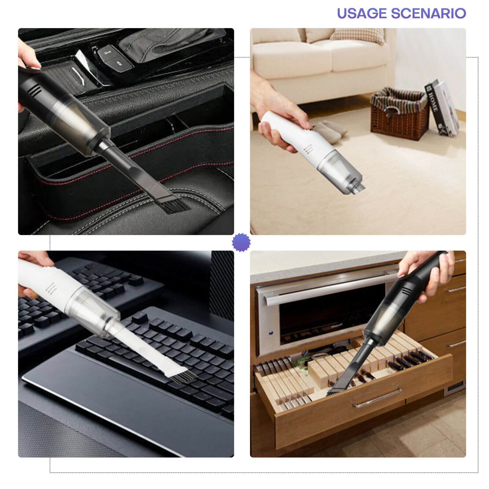 multi-usage of Portable Cordless Car Vacuum Cleaner