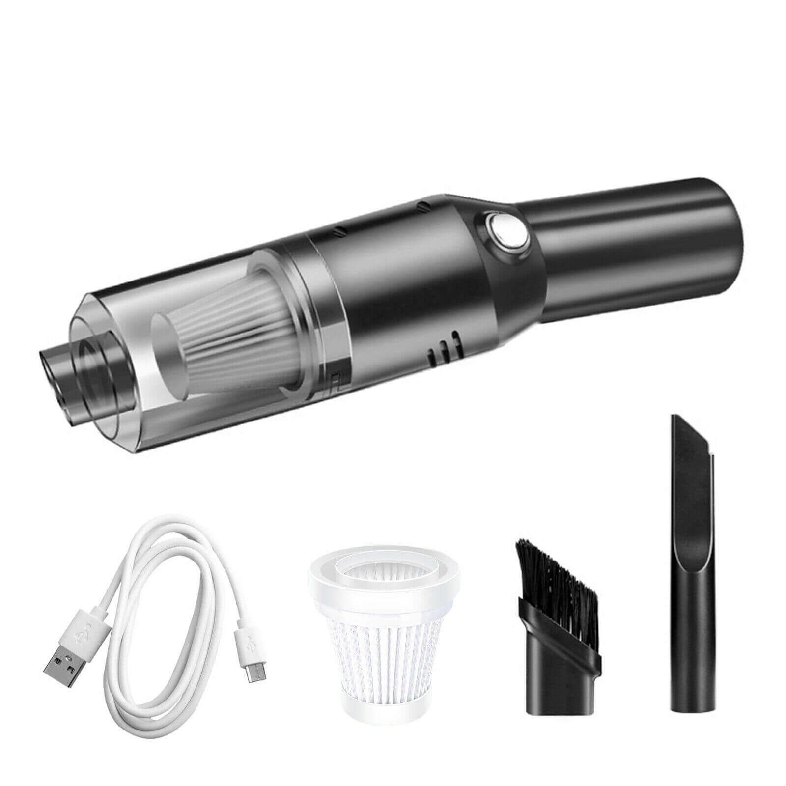 black Portable Cordless Car Vacuum Cleaner
