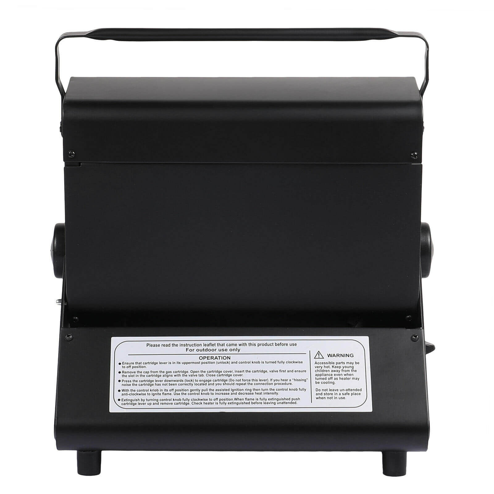 Back of Portable 2 in 1 GAS Butane Heater Camping Stove