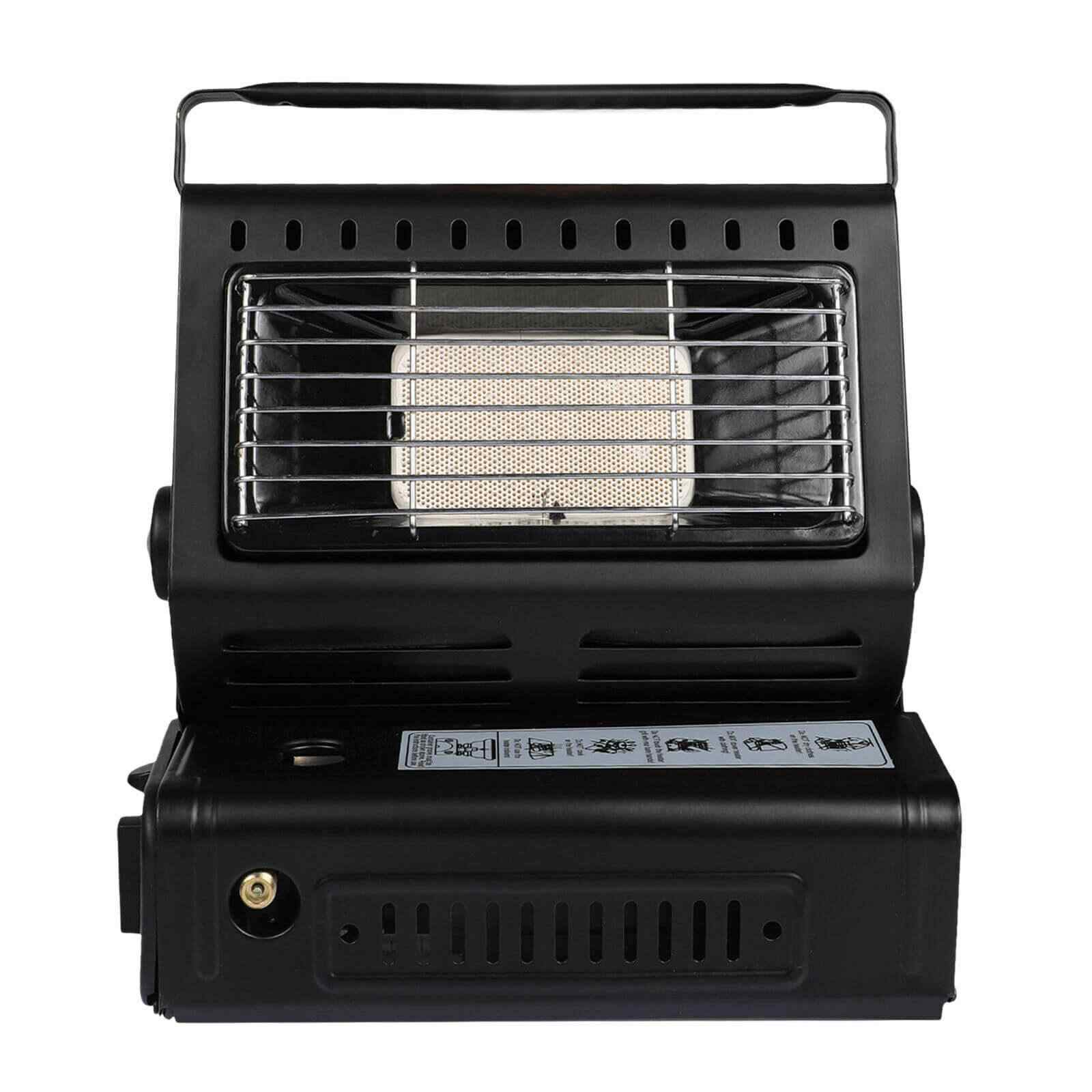 Front of Portable 2 in 1 GAS Butane Heater Camping Stove