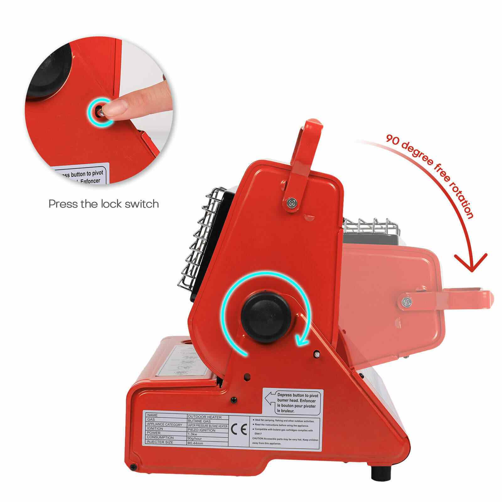 Feature of Portable 2 in 1 GAS Butane Heater Camping Stove