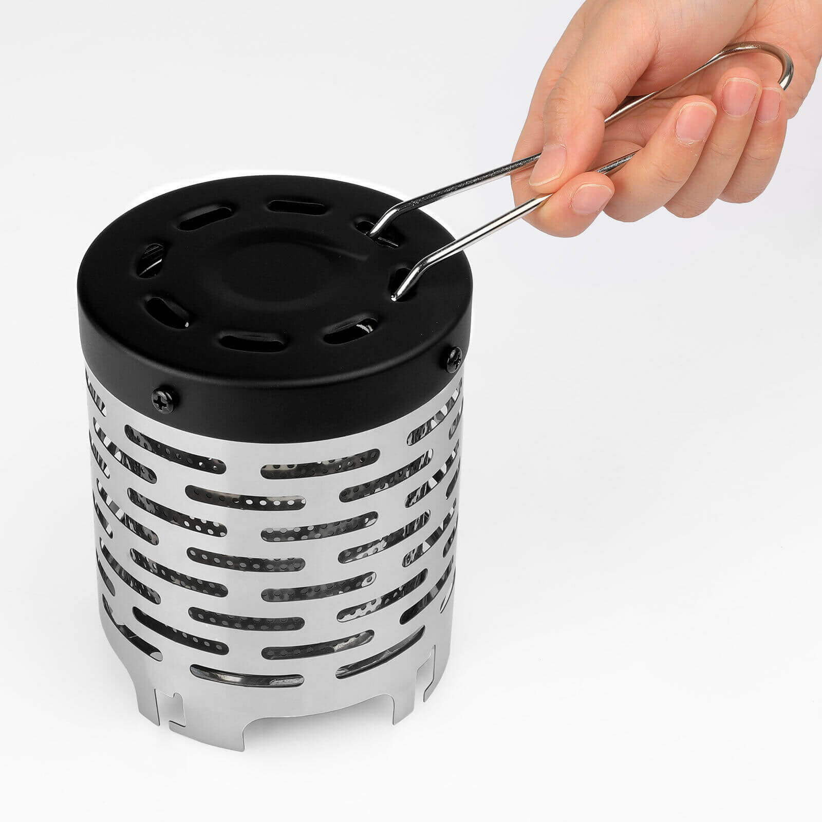 Using of Portable Mini Camping Heater Stove Cover w/ Handle