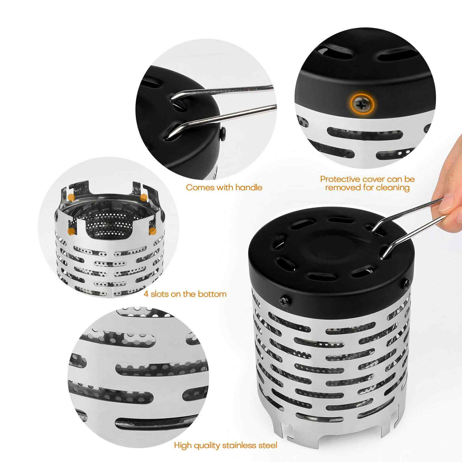 Feature of Portable Mini Camping Heater Stove Cover w/ Handle