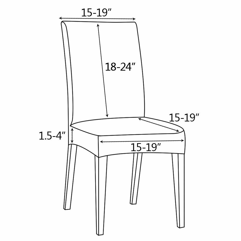 Size of Printed Stretch Dining Chair Slipcovers, 1/4/6Pcs
