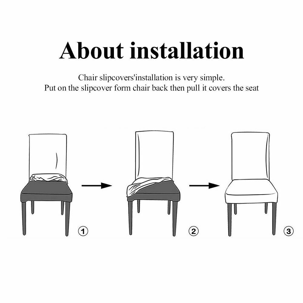 Installation of Boho Printed Stretchable Dining Chair Slipcovers, 1/4/6Pcs