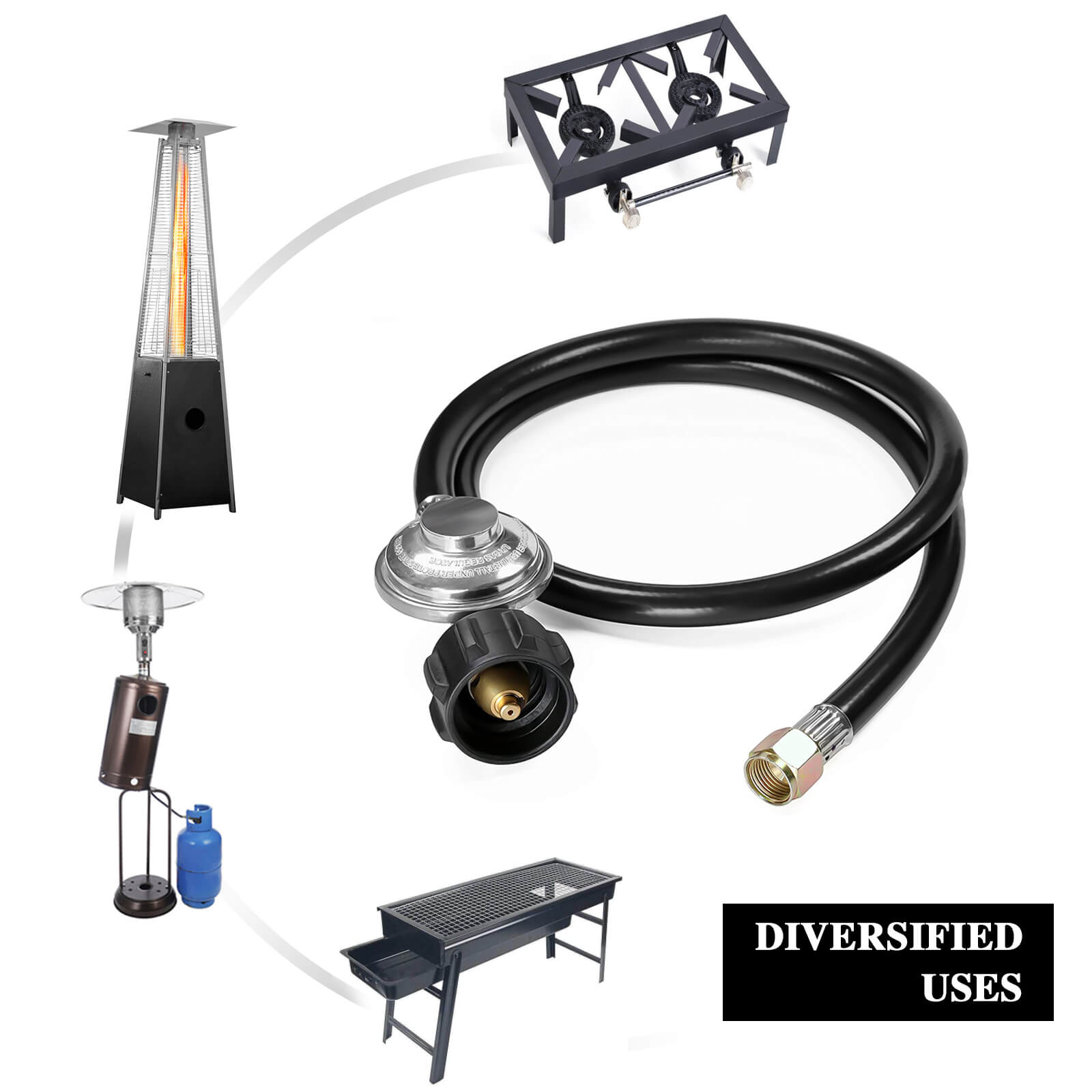 Propane Regulator with Hose - BCBMALL