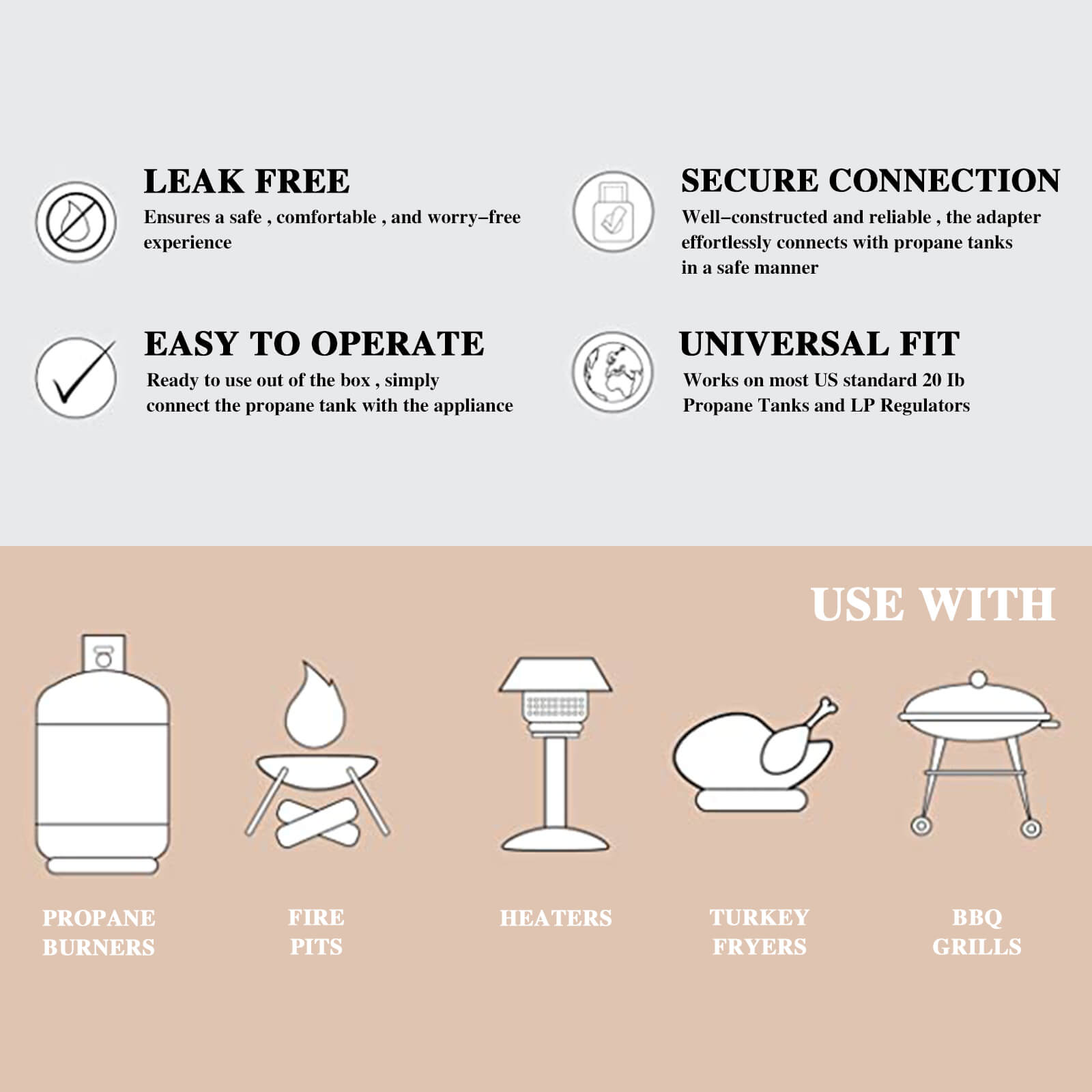 Propane Regulator with Hose - BCBMALL
