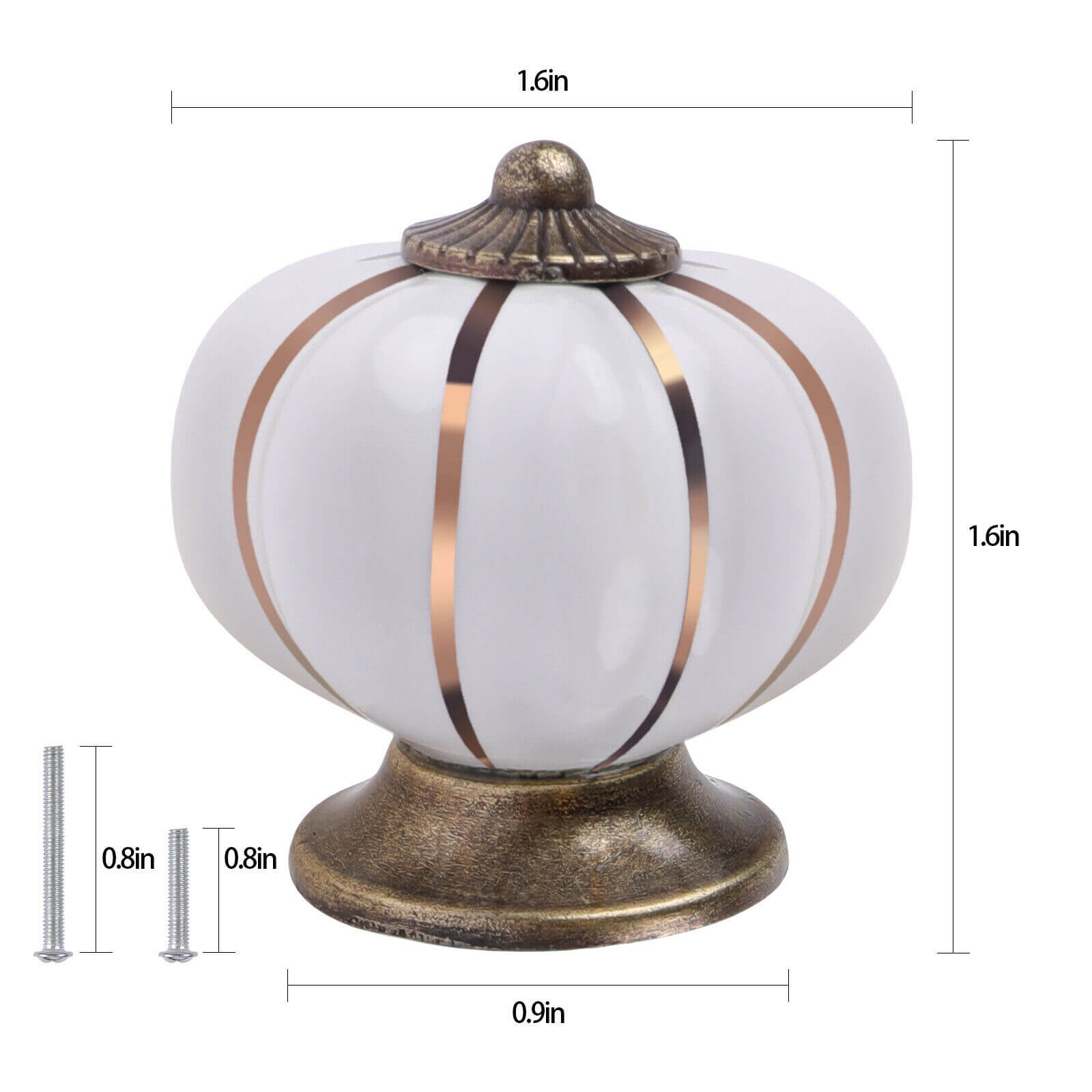 white Pumpkins Drawer Handles, 10Pcs