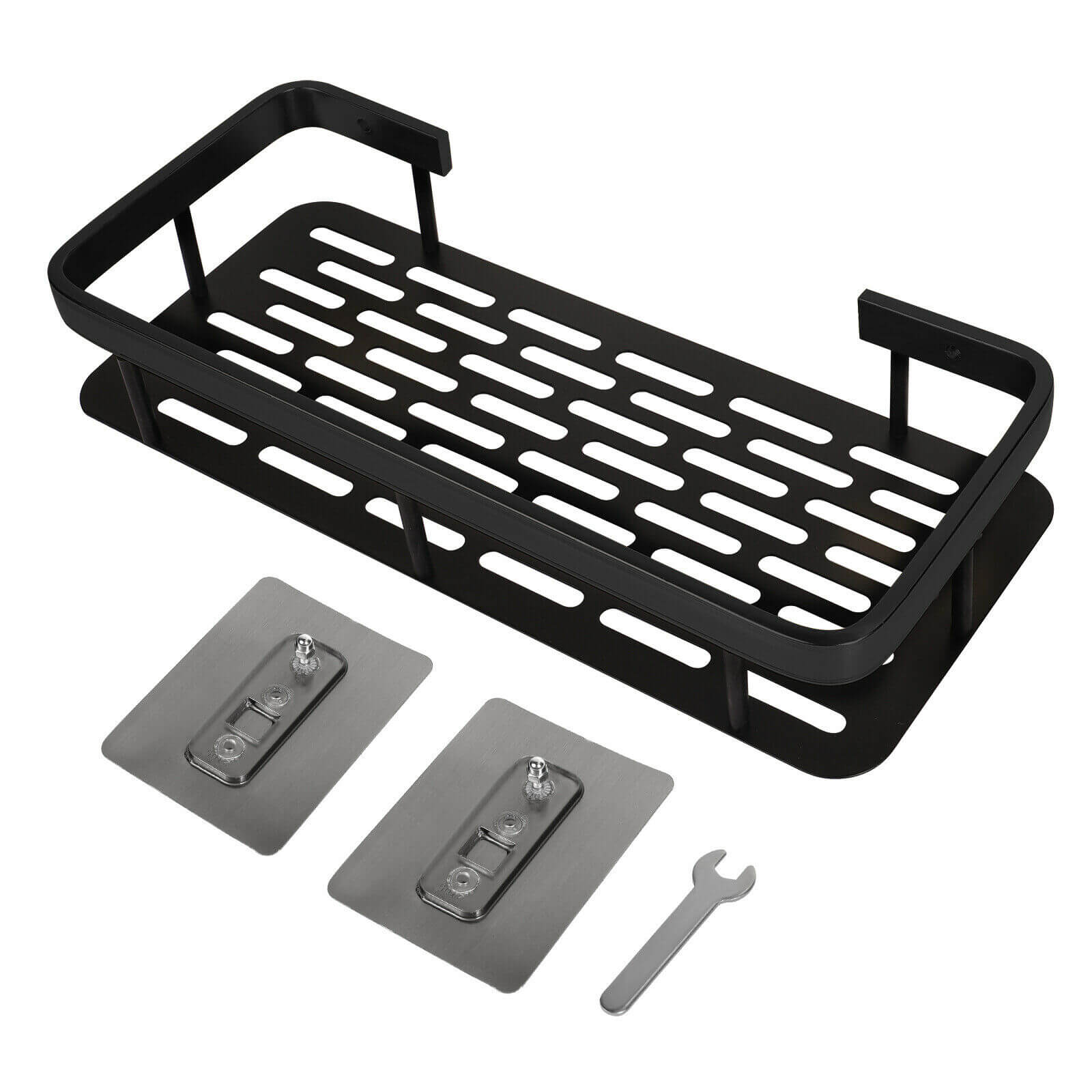 Black Punch-free Bathroom Wall Mounted Shelf