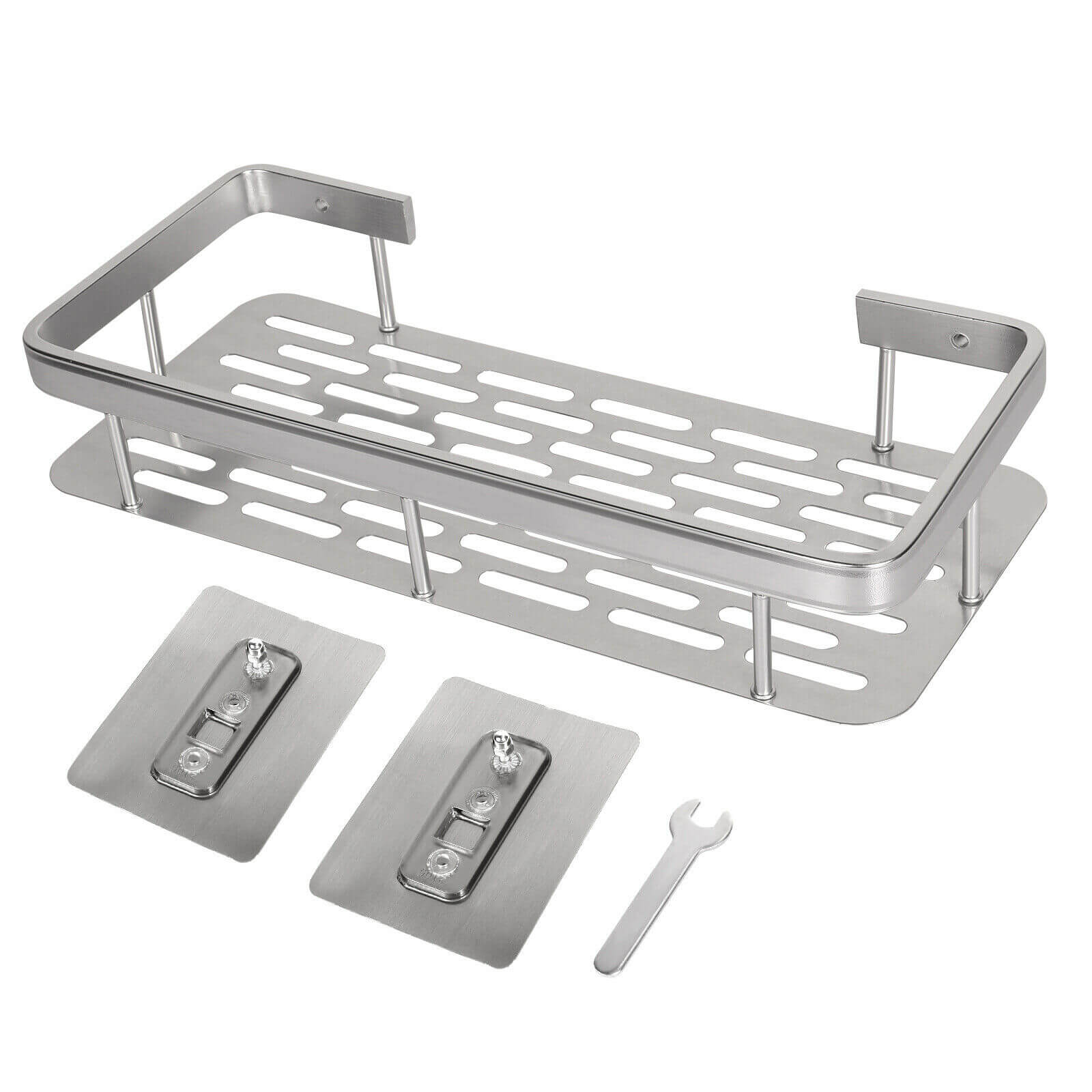 White Punch-free Bathroom Wall Mounted Shelf