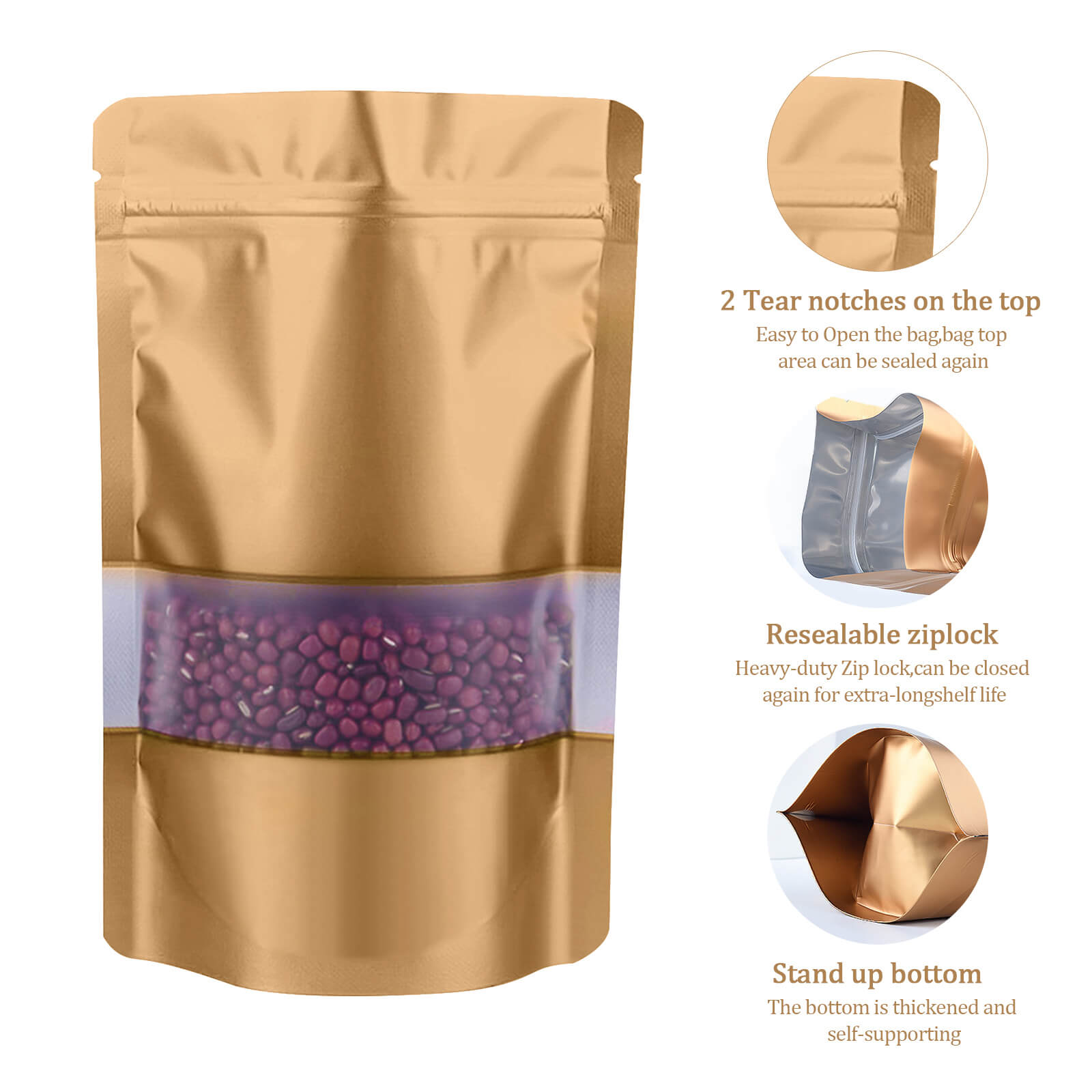 Resealable Storage Ziplock Bags, 100 Pcs - BCBMALL