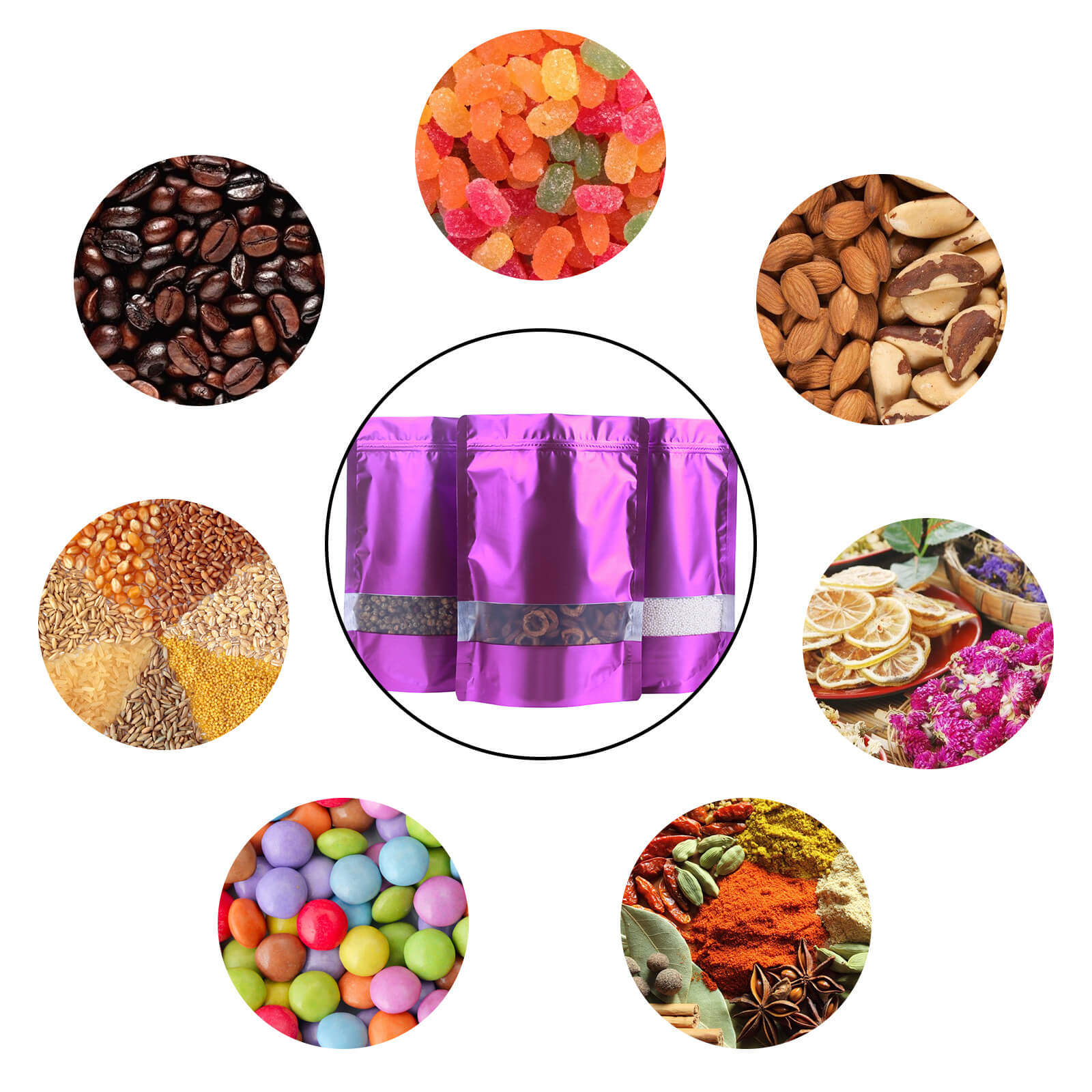 Resealable Storage Ziplock Bags, 100 Pcs - BCBMALL