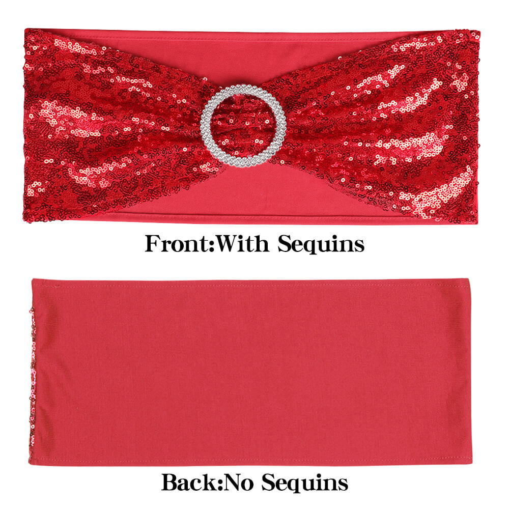 Sequin Chair Sash with Buckle, 10/25 Pcs - BCBMALL