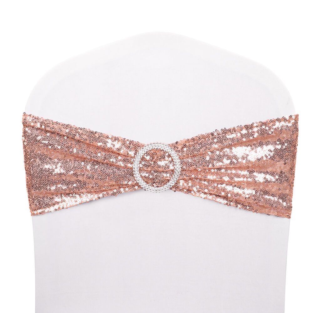Sequin Chair Sash with Buckle, 10/25 Pcs - BCBMALL