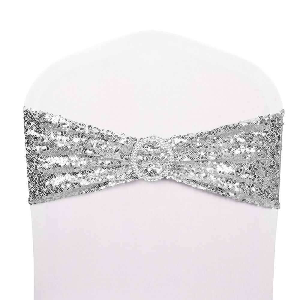 Sequin Chair Sash with Buckle, 10/25 Pcs - BCBMALL